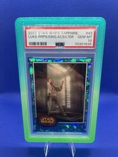 2022 Star Wars Chrome Sapphire 43 Luke Prepares to Swing Across Chasm PSA 10