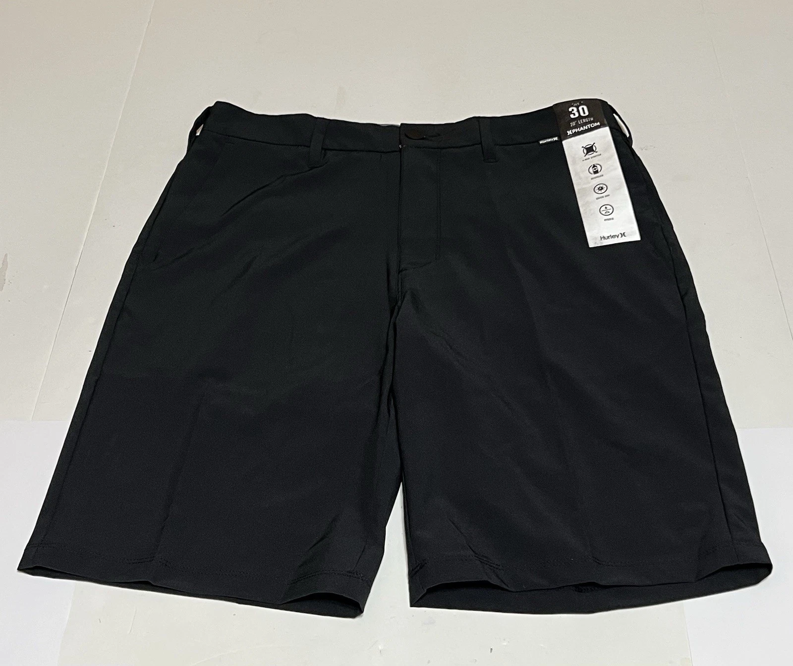 Mens Hurley Phantom Flex 2.0 Short 20" Tag Size 30 Measures 32 Black NWT
