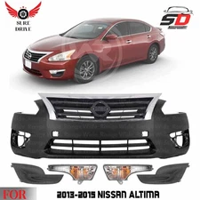 Front Bumper Cover Primed & Grille Assembly Kit For 2013-2015 Nissan Altima