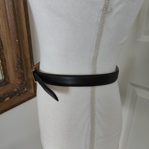 De Colección Anne Klein para Calderón Negro Mujer M Cinturón de Cuero Dorado Hebilla Cabeza de León - Imagen 11 de 14