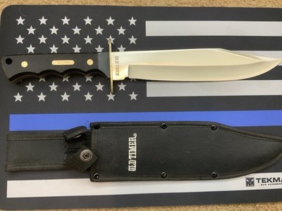 Old Timer Full Tang Bowie Fixed Blade Folding Pocket Knife Set w Sheath 1158662