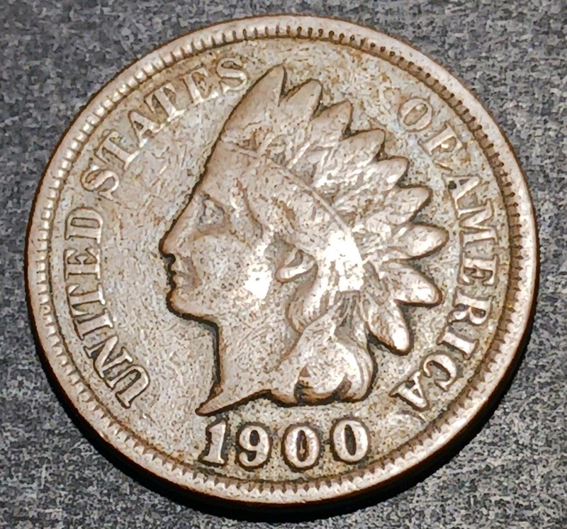 1900 Indian Head Cent Penny Antique Copper U.S.A. One Cent Coin Avg Circ 