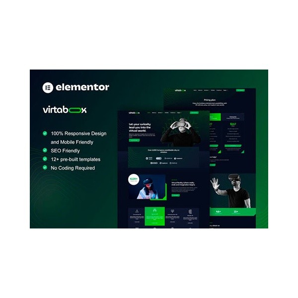⭐ VirtaBox – Virtual Reality Services Elementor Template Kit ✅ GPL - Multi-si...