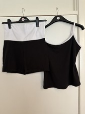 Shorts Set Black Shorts yoga set Beach Gym Set Black & White Size L UK 12  Tvb