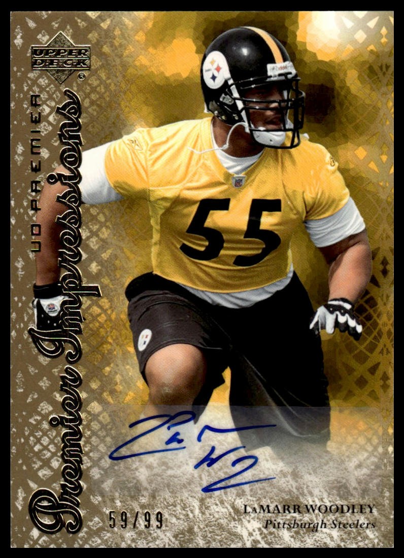 LaMarr Woodley Upper Deck Premier Premier Impressions Autographs Gold #PILW Impressions Auto-Gold