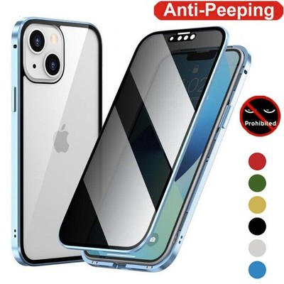 Anti Peep Magnetic Case Double Glass Cover Fr iPhone 17 16e 15 14 13 12 Pro Max[