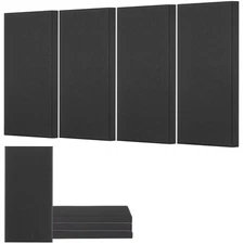 Uimoso 4 PCS Acoustic Wall Panels 2 in Thick 23.6 x 11.8 in Self-adhesive Black