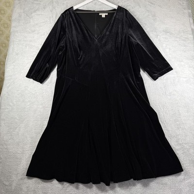 Coldwater Creek Dress Womens 2X Velvet Midi Cocktail Whimsigoth Fairy Grunge