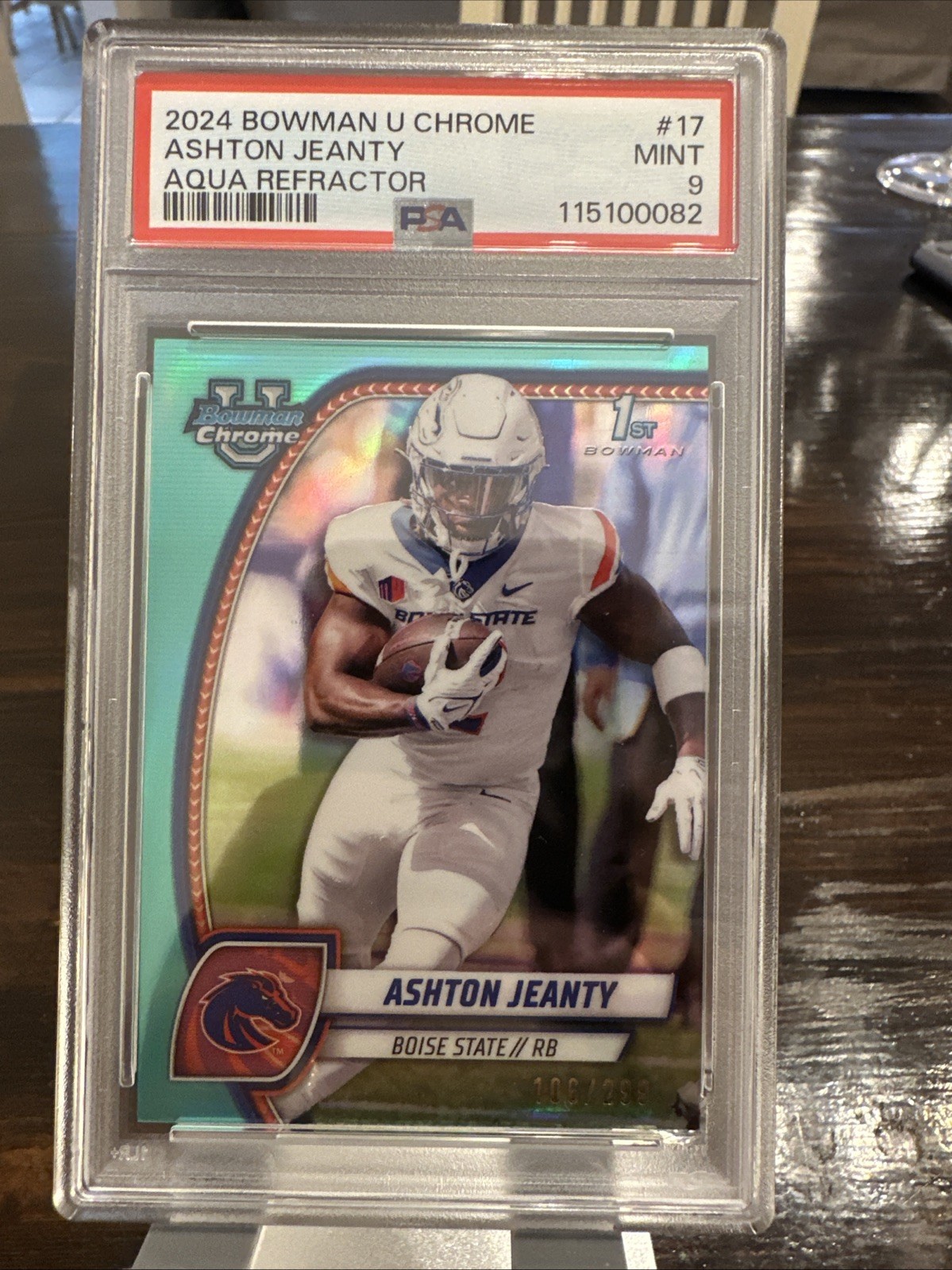 2024 Bowman University Chrome - Ashton Jeanty #17 Aqua Refractor /299 (RC)