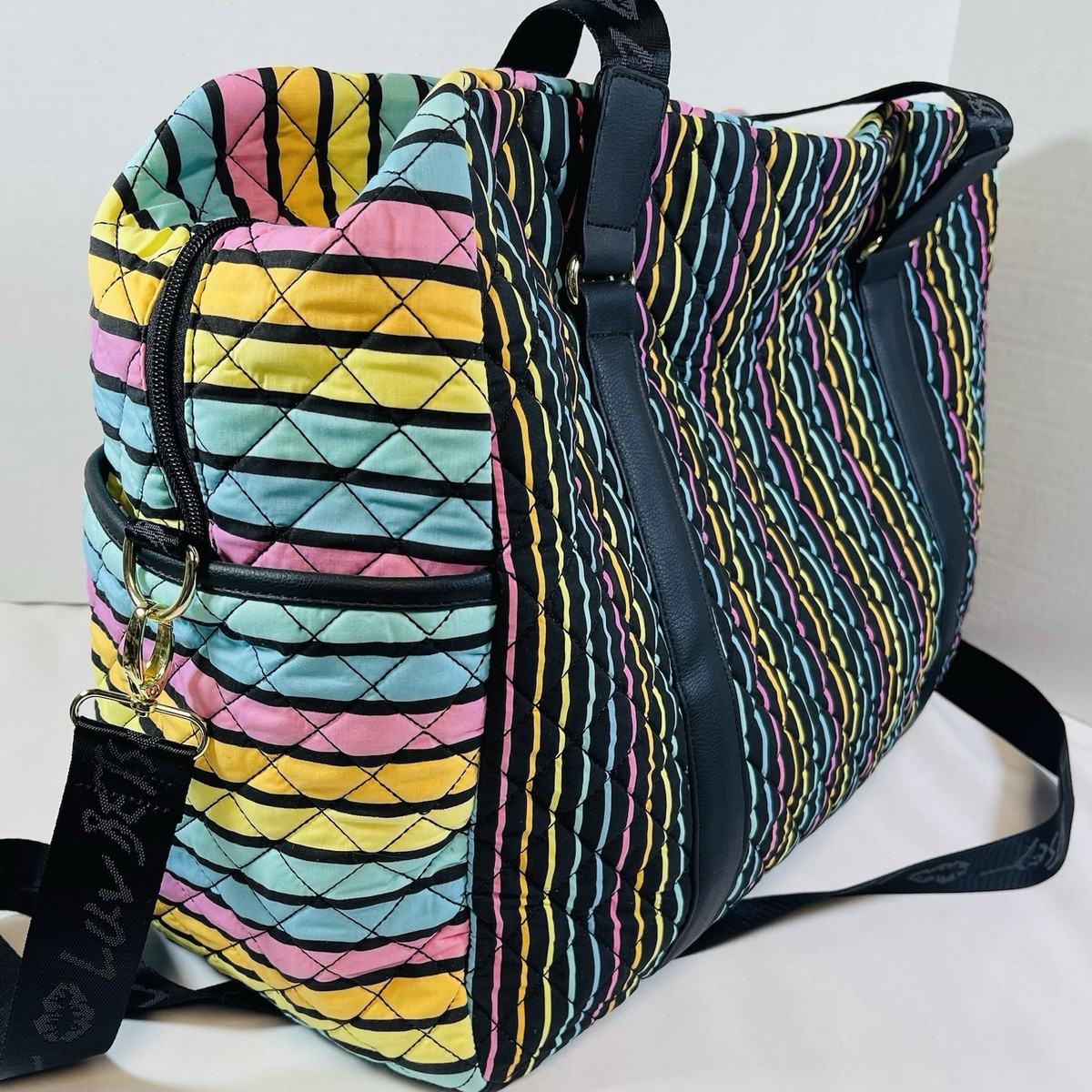 Luv Betsy Johnson Weekender Tote Duffel Travel Bag Pastel Vertical