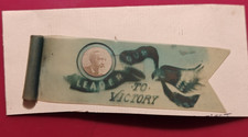 RARE 1888 Benjamin Harrison Celluloid Campaign Pennant - 