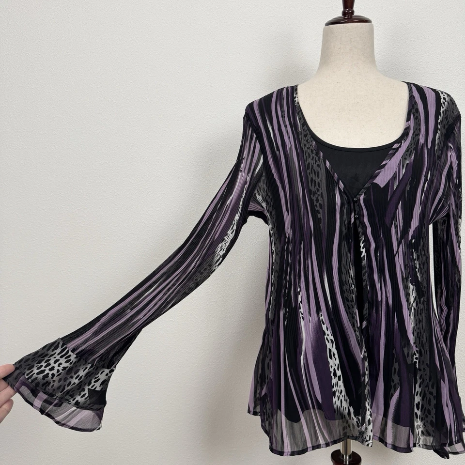 Top de Colección Fred David para Mujer XL Púrpura Arruga Bruja Moody Hada Grunge Capricho Foto 4 de 4