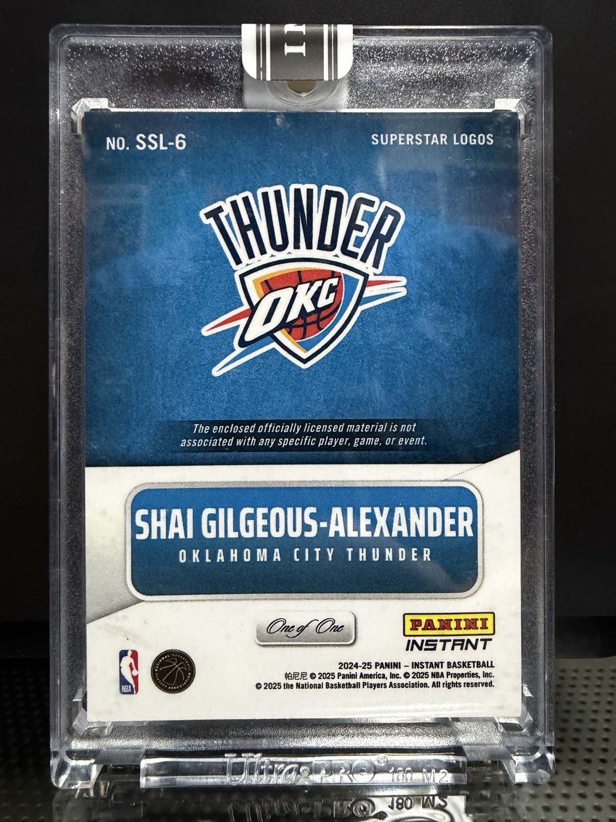 Shai Gilgeous-Alexander 2024-25 Panini NBA Superstar Logo Logoman Ball Patch 1/1 view 2