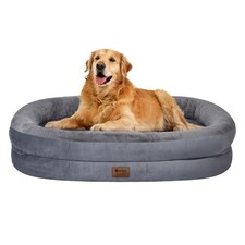 Orthopedic Washable Large Dog Bed: XL-large 44"L x 32"W x 7.5"Th Dark Gray