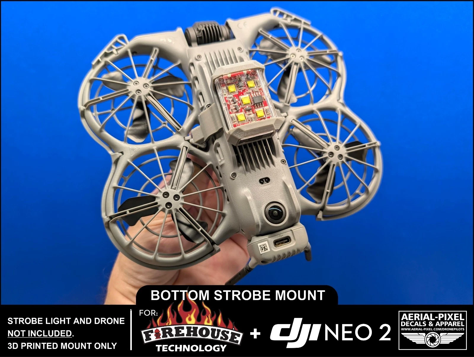 DJI Neo 2 Bottom Strobe Light Mount for Firehouse Technology ARC V