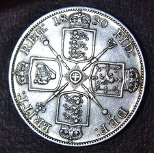 1890 Queen Victoria - Silver Double Florin -  Nice high Grade.