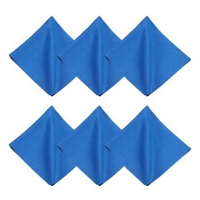 6Pcs 12x12" Microfiber Cleaning Cloth for Glasses Screens Camera, Sapphire
