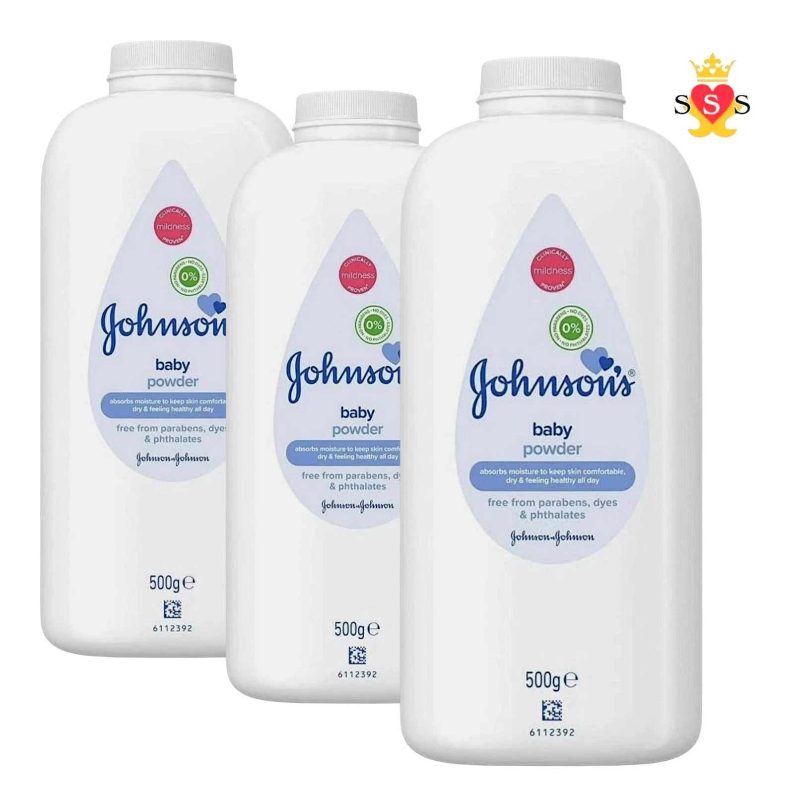 3x Johnsons Baby Powder Talc 500g LARGE TUBS
Opens in a new window or tab
