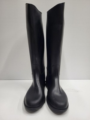 Fouganza Rain Boot Mens Size 5.5 EU 38 Black Tall Synthetic Rubber Riding Boots
