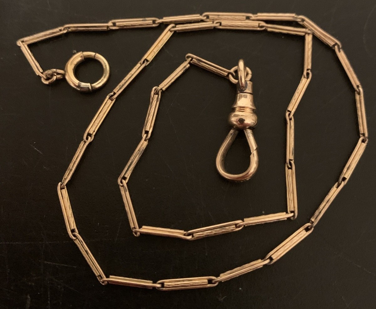 Antique SIMMONS Gold Filled Pocket Watch Chain 15” | eBay