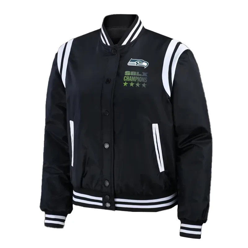 Seatle Seahawks Super Bowl Champs Baseball Jacket