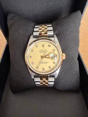 Rolex Datejust M16233 Two-Tone Champagne Dial Diamond Markers