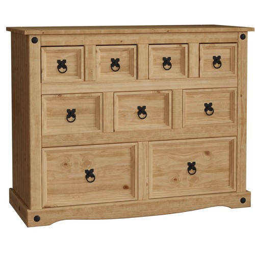 Corona Merchant Chest 4+3+2 Drawer Mexican Solid Pine Wood Storage Furniture - Picture 8 of 8