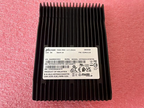 MICRON 7450 PRO MTFDKCC3T8TFR 3840GB U.3 1.5MM 2.5 NVME SSD
