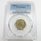 1928 D PCGS MS64 - Buffalo Nickel 5c US Coin #60292A