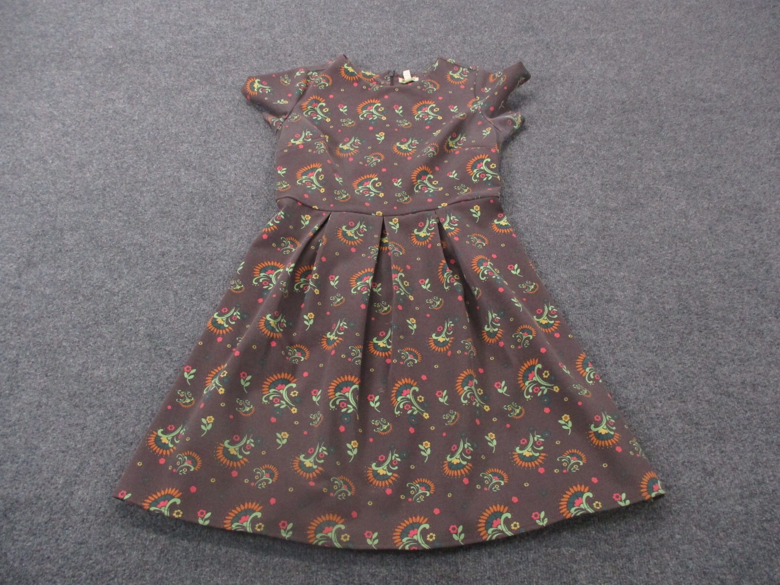 Matilda Jane Dress Womens M Brown Floral Stretch T Shirt Creased Casual Adult