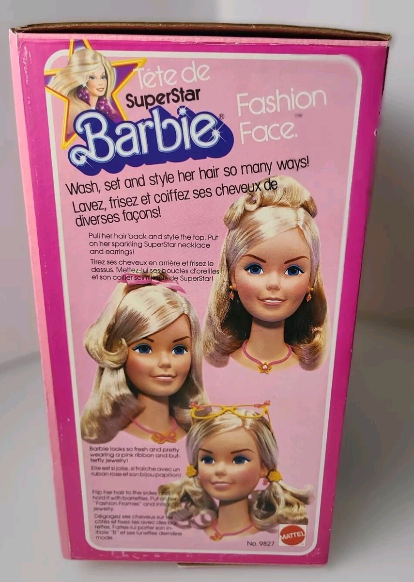 Box Only Vintage Superstar Barbie Fashion Face #9827 1976