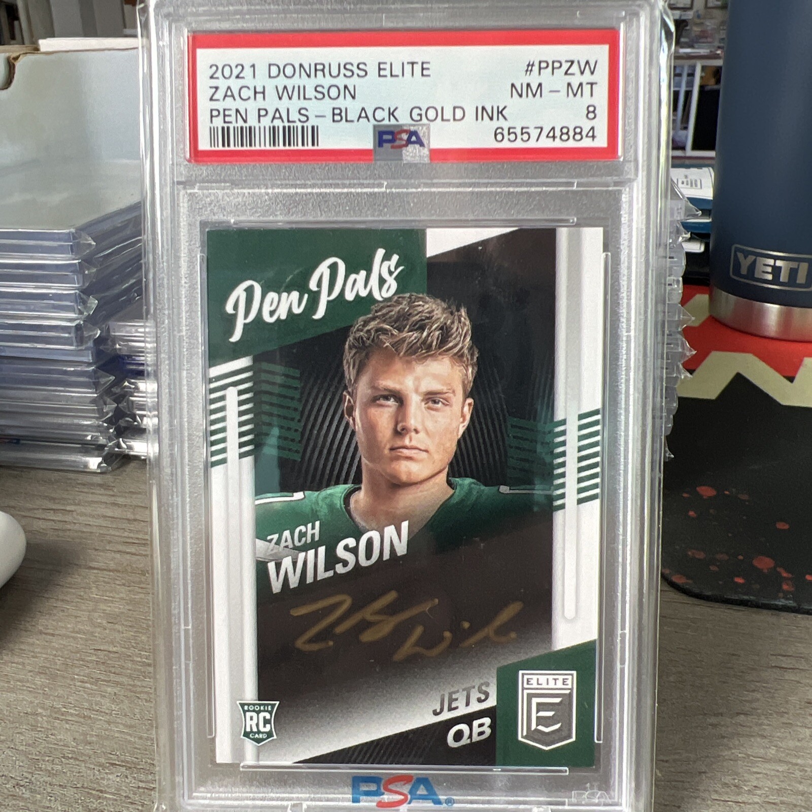 Zach Wilson Panini Donruss Elite Pen Pals #PPZW Black Gold Ink