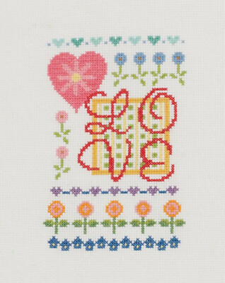 Counted Cross Stitch Kit ~ Plaid / Bucilla My Quick Stitch Love #WM45779