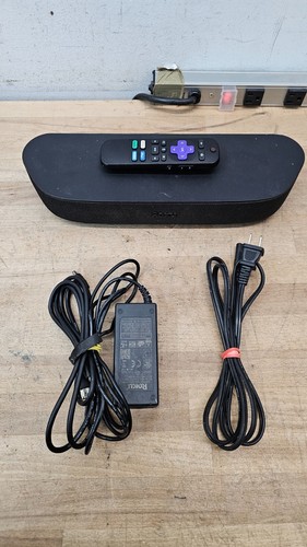 Roku StreamBar 9102X 4K HDR Media Streamer mit Kabeln & Fernbedienung GEBRAUCHT