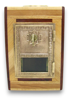 Bank Post Office Lock Box Door Key Brass Eagle Wood NEW Handcrafted 8'' Tall