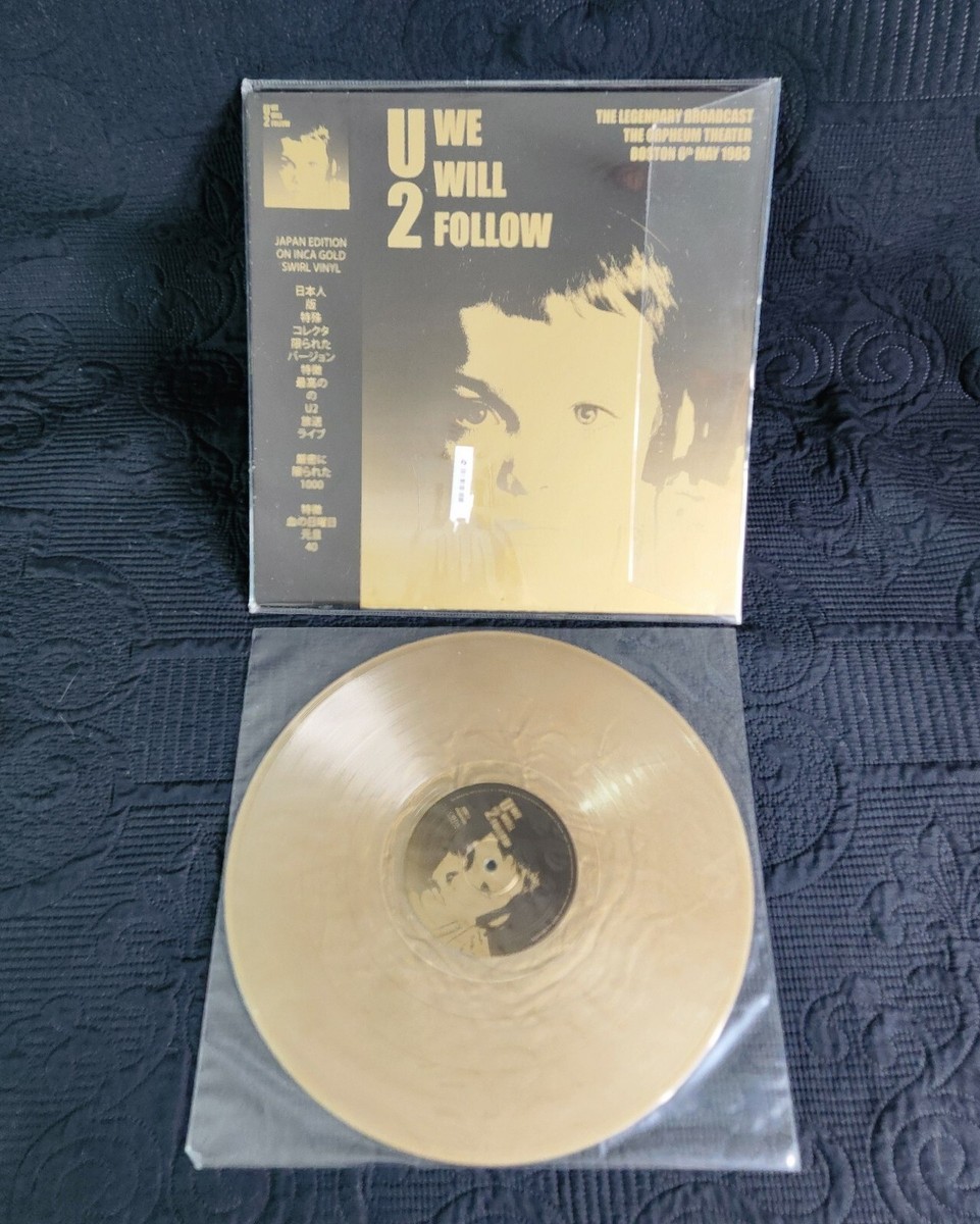 U2 - We Will Follow Japan Import Gold Swirl Vinyl Record Coda