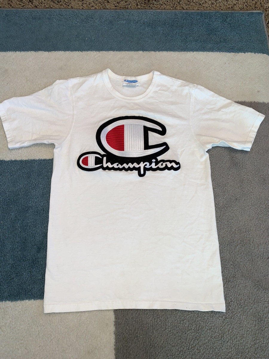 Champion Embroidered T Shirt Champion Embroidered White T-Shirt