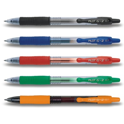 Pilot G2-07 Gelschreiber 5er Set schwarz, blau, rot, grün, orange