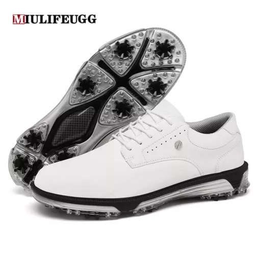 Herren Wasserdicht Golfschuhe Golf Sport Turnschuhe Outdoor Wandern Schuhe Schwarz - Bild 25 von 28