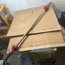 vtg 5ft. BARBELL BAR w/COLLARS bodybuilding Y...