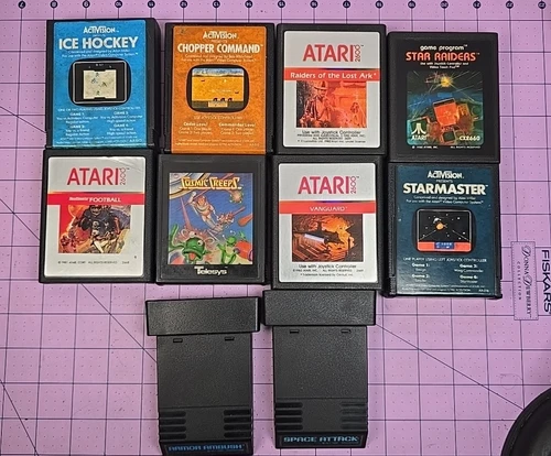 Atari 2600 Lot of 10 Cartridges Star Raiders, Of the lost Ark,  Starmaster, more