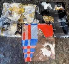 3 Women's PREOWNED & NEW REALLY BEAUTIFUL SCARVES FOR THE DOG & CAT LOVER.