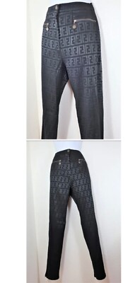Vintage FENDI FF Logo  Monograms Zip Pockets Pants Jeans S - M 4 5 6
