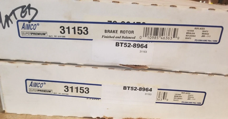 PAR (2) de rotores de freno de disco traseros AIMCO 31153 para Toyota Supra NA 1993-98 (307 mm) Foto 3 de 3