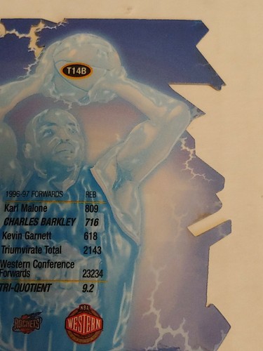 Charles Barkley 1997-98 Topps Stadium Club Triumvirate Die-Cute SSP Luminescent - Picture 9 of 10