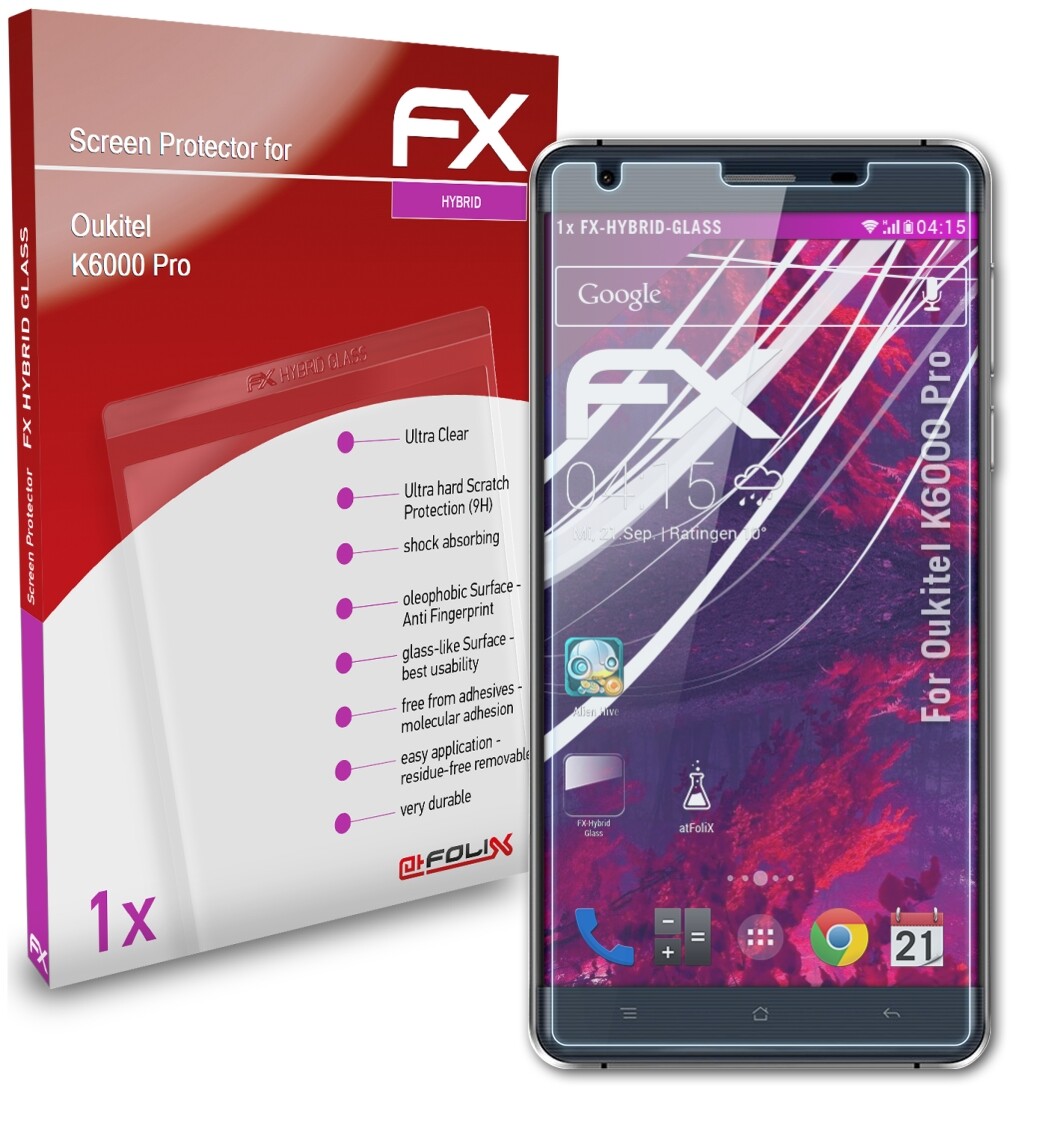 Protecteur D'écran AtFoliX Pour Oukitel K13 Pro - Verre Trempé Hybride 9H Anti-choc Et Anti-rayures