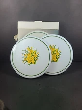 2 ~ vintage enamel stove top burner covers 8"