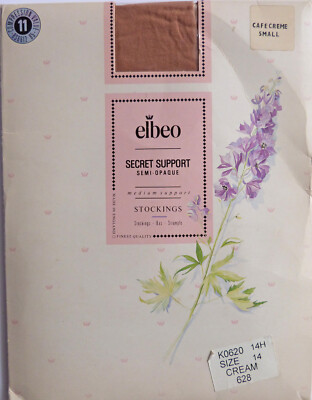 Elbeo Small Size Vintage Medium Support Semi Blickdichte Nylonstrümpfe in Cafecreme