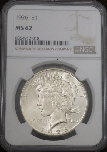 1926 Peace Silver Dollar NGC graded MS 62