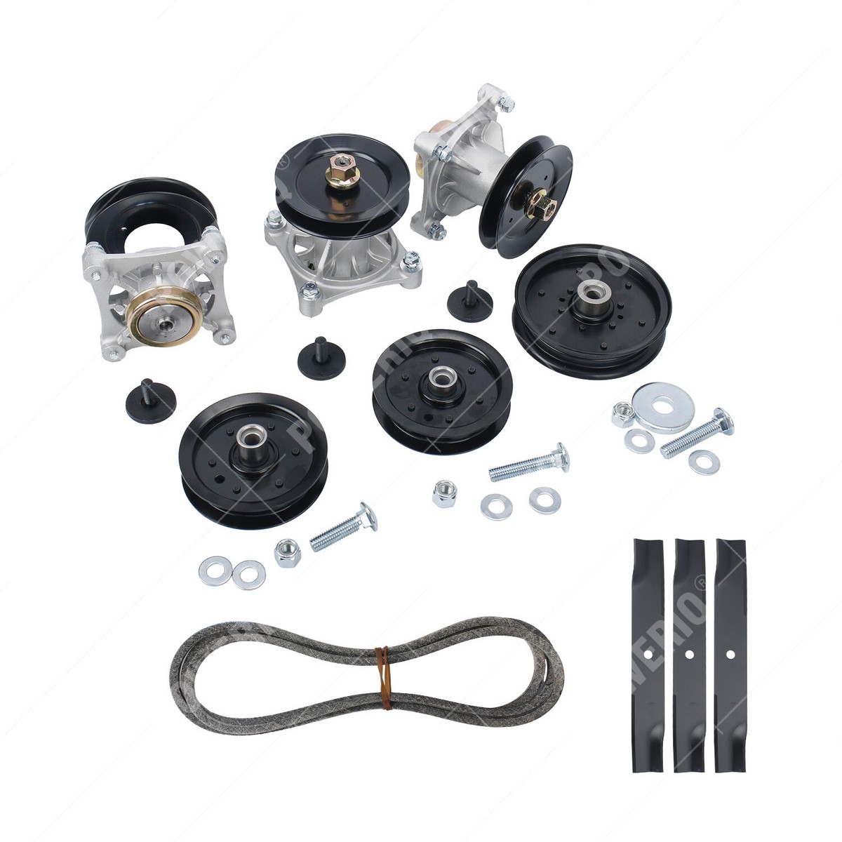 Hustler Raptor Ultimate Deck Rebuild Kit – Komplett-Set Für 132 Cm Rasenmäher-Deck Mit Spindeln, Riemenscheiben, Messern & Leerlaufrollen